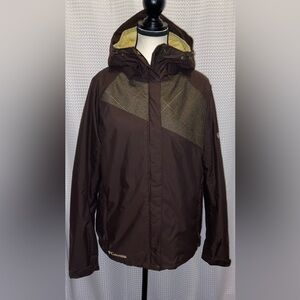Women’s Columbia waterproof breathable omnitech brown winter Ski Jacket Sz Large